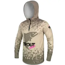 DELPHIN - Tričko s kapucňou UV ARMOR 50+ Trout veľ. XL