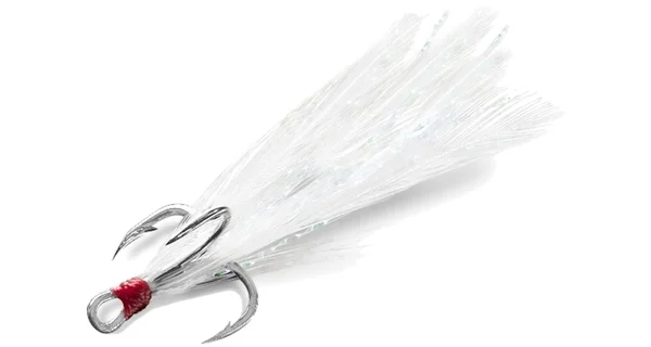 DELPHIN - Trojháčik Bird Hook Triple Biele pierka 3 ks veľ. 10