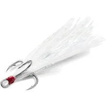 DELPHIN - Trojháčik Bird Hook Triple Biele pierka 3 ks veľ. 6