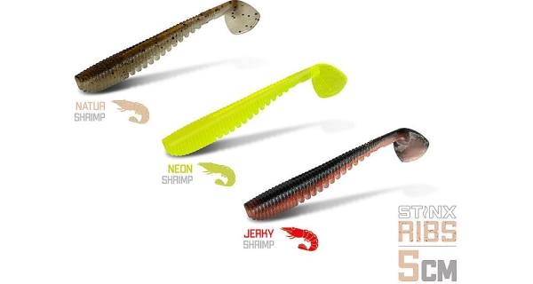 DELPHIN - Umelá nástraha B! StinxRibs 20 ks 5 cm Shrimp Jerky