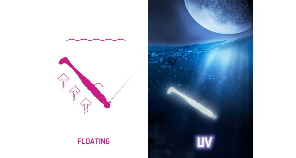DELPHIN - Umelá nástraha Zandera FlexiFloat UVs Party 12 cm 5 ks
