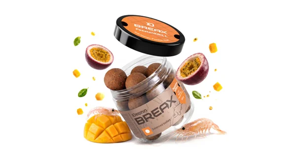 DELPHIN - Vyvážené boilies BreaX PassionKRILL Krill Mango 16 mm 100 g