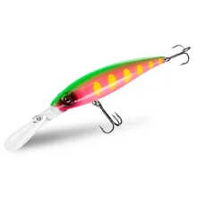DELPHIN - Wobler WOBBY JERK-DP Suspending 9 cm 12,5 g Neon