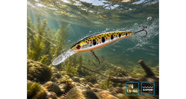 DELPHIN - Wobler WOBBY JERK-DP Suspending 9 cm 12,5 g Phantom