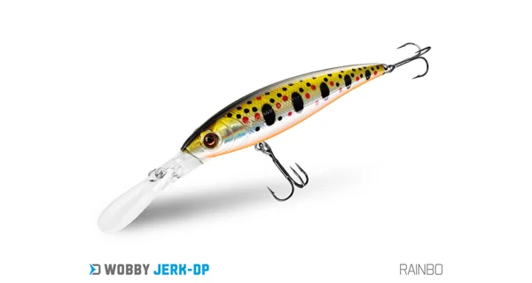DELPHIN - Wobler WOBBY JERK-DP Suspending 9 cm 12,5 g Rainbo