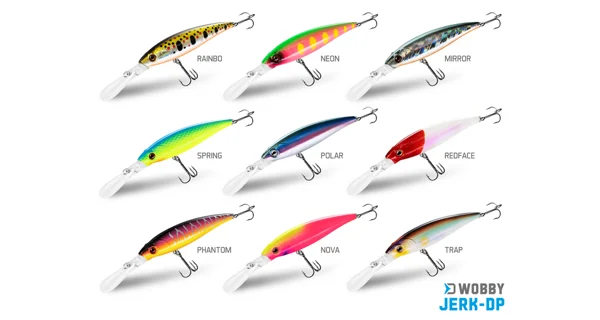 DELPHIN - Wobler WOBBY JERK-DP Suspending 9 cm 12,5 g Redface