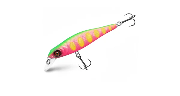 DELPHIN - Wobler WOBBY JERK-SH Suspending 8 cm 6,5 g Neón