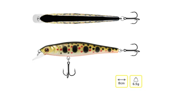 DELPHIN - Wobler WOBBY JERK-SH Suspending 8 cm 6,5 g Polar