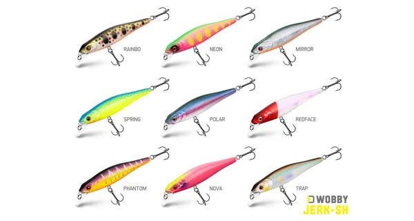 DELPHIN - Wobler WOBBY JERK-SH Suspending 8 cm 6,5 g Rainbo