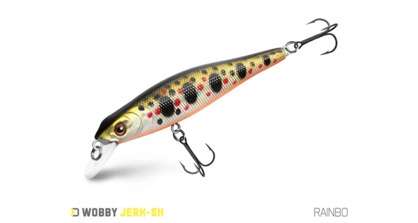 DELPHIN - Wobler WOBBY JERK-SH Suspending 8 cm 6,5 g Rainbo