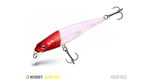 DELPHIN - Wobler WOBBY JERK-SH Suspending 8 cm 6,5 g Redface