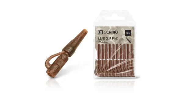 DELPHIN - Závesky sCAMO PinC WOODZ Klip na olovo 10 ks
