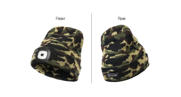 DELPHIN - Zimná čiapka s dobíjacím svetlom CamouLed