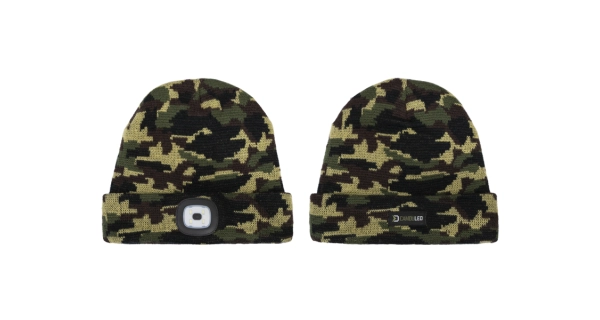 DELPHIN - Zimná čiapka s dobíjacím svetlom CamouLed
