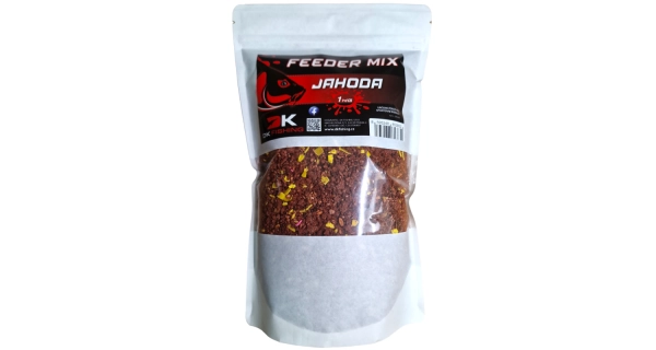 DK FISHING - Kŕmičková zmes Feeder Mix 1 kg Jahoda