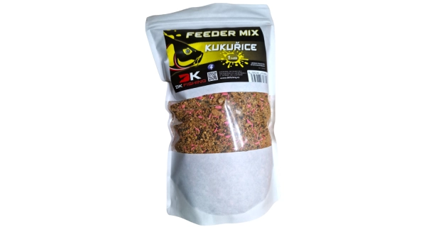 DK FISHING - Kŕmičková zmes Feeder Mix 1 kg Kukurica