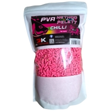 DK FISHING - Rozpustné pelety PVA Method Color 4 mm 1 kg Chilli