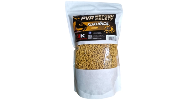 DK FISHING - Rozpustné pelety PVA Method Color 4 mm 1 kg Kukurica