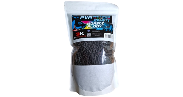 DK FISHING - Rozpustné pelety PVA Method Color 4 mm 1 kg Plody mora