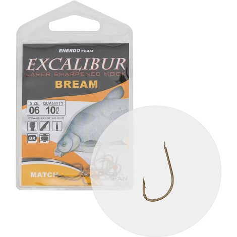 EXCALIBUR - Háčik Bream Match Brown veľ. 14