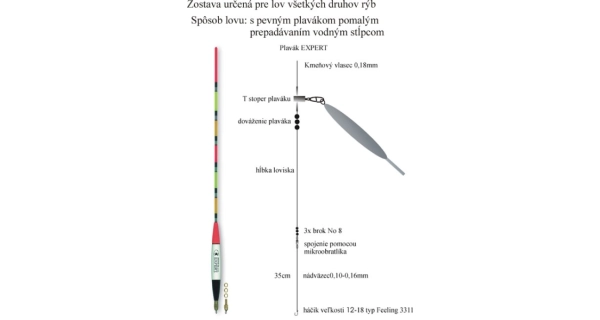 EXPERT PLAVÁKY - Rybársky balz. plavák (wagler) expert 3 ld + 3,0 g / 30 cm
