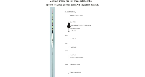 EXPERT PLAVÁKY - Rybársky balzový plavák (pevný) expert 0,5 g / 11 cm