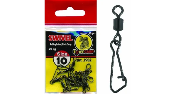 EXTRA CARP - Pevnostný obratlík s karabínkou 10 ks 15 kg veľ. 14