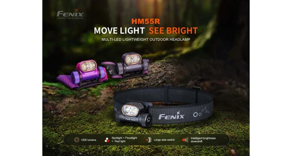 FENIX - Nabíjacia čelovka HM55R Celočierna