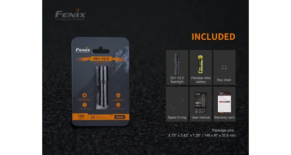 FENIX - Svietidlo E01 V2.0 Modrá