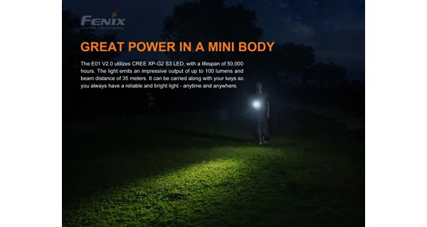FENIX - Svietidlo E01 V2.0 Modrá