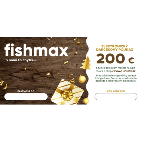 FISHMAX - Elektronický darčekový poukaz v hodnote 200 € DARČEK