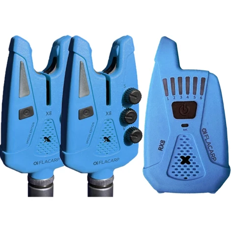 FLACARP - Sada signalizátorov X8 + príposluch RX8 2+1 Modrá