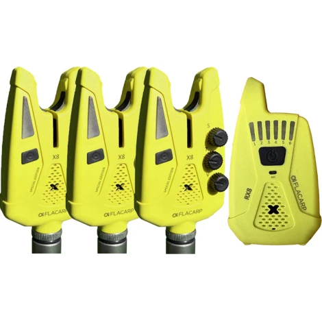 FLACARP - Sada signalizátorov X8 + príposluch RX8 3+1 Žltá