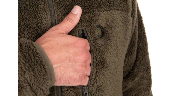 FOX - Bunda Khaki HD Premium Full Zip Teddy Jacket veľ. M