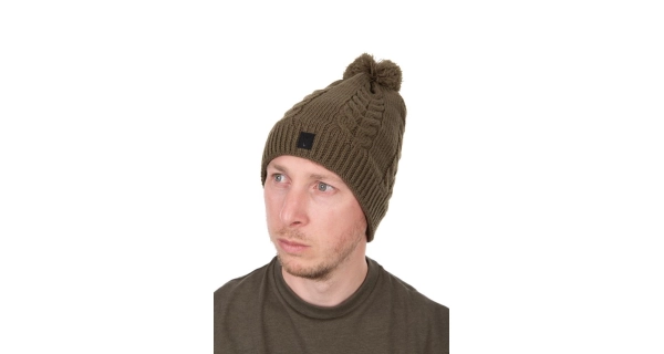 FOX - Čiapka Khaki Knitted Bobble