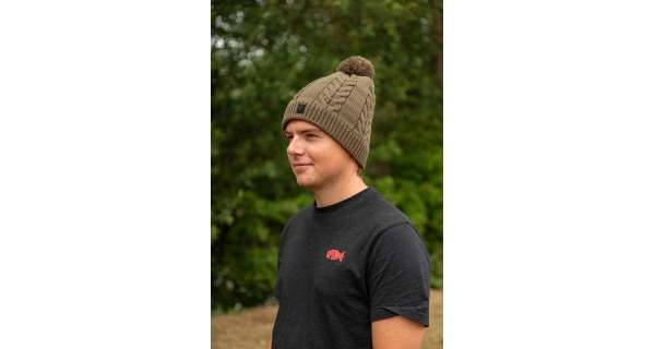 FOX - Čiapka Khaki Knitted Bobble