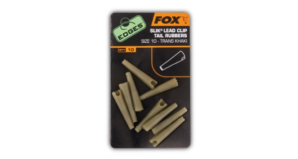FOX - Edges size 10 slik lead clip tail rubbers khaki 10 ks