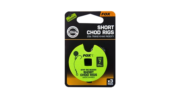 FOX - Hotový náväzec Edges Stiff Chod Rig Short 6 25 lb 3 ks