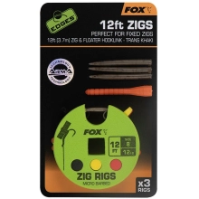 FOX - Hotový náväzec Edges Zig Rigs veľ. 8 12 ft 3,7 m 3 ks