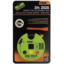 FOX - Hotový náväzec Edges Zig Rigs veľ. 8 3 ft 0,9 m 3 ks