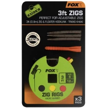 FOX - Hotový náväzec Edges Zig Rigs veľ. 8 3 ft 0,9 m 3 ks