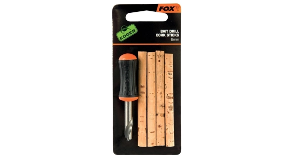 FOX - Korkové valčeky s vrtáčikom Edges Drill & Cork Stick Set 6 mm 4 ks