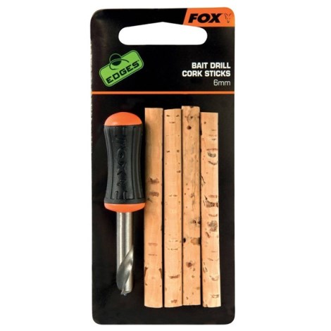 FOX - Korkové valčeky s vrtáčikom Edges Drill & Cork Stick Set 6 mm 4 ks