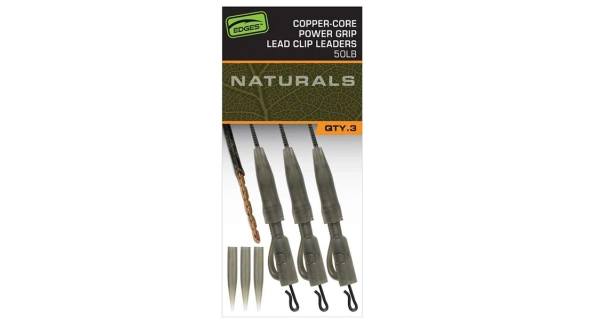 FOX - Montáž Edges Copper Core Power Grip Lead Clip Leaders 75 cm 3 ks