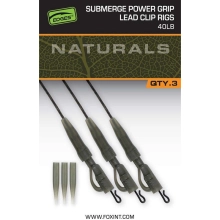 FOX - Montáž Naturals Submerge Power Grip Lead Clip Leaders 75 cm 40 lb 3 ks