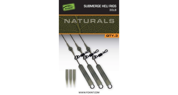 FOX - Montáž Naturals Submerged Heli Rigs Leaders 75 cm 30 lb 3 ks