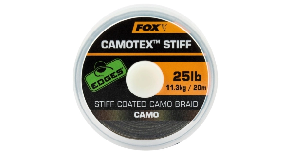 FOX - Náväzcová šnúrka Edges Camotex Stiff 35 lb 15,9 kg 20 m