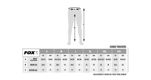 FOX - Nohavice Kaki LW Cargo Trousers veľ. 2XL