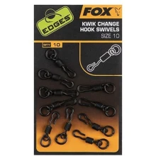 FOX - Obratlík Edges Kwik Change Hook Swivel veľ. 10 10 ks