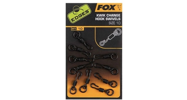 FOX - Obratlík Edges Kwik Change Hook Swivel veľ. 10 10 ks